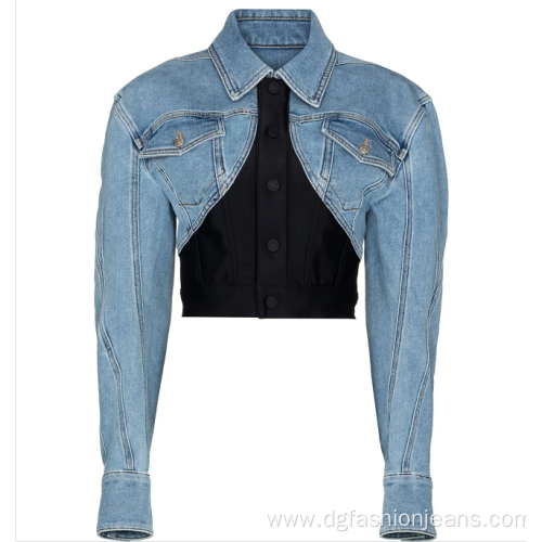 Motorcycle Short Stylish Denim Jackets For Women